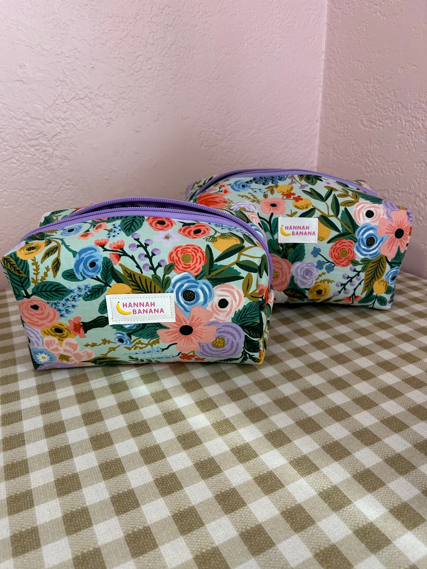 Boxy Pouch - Mint Floral