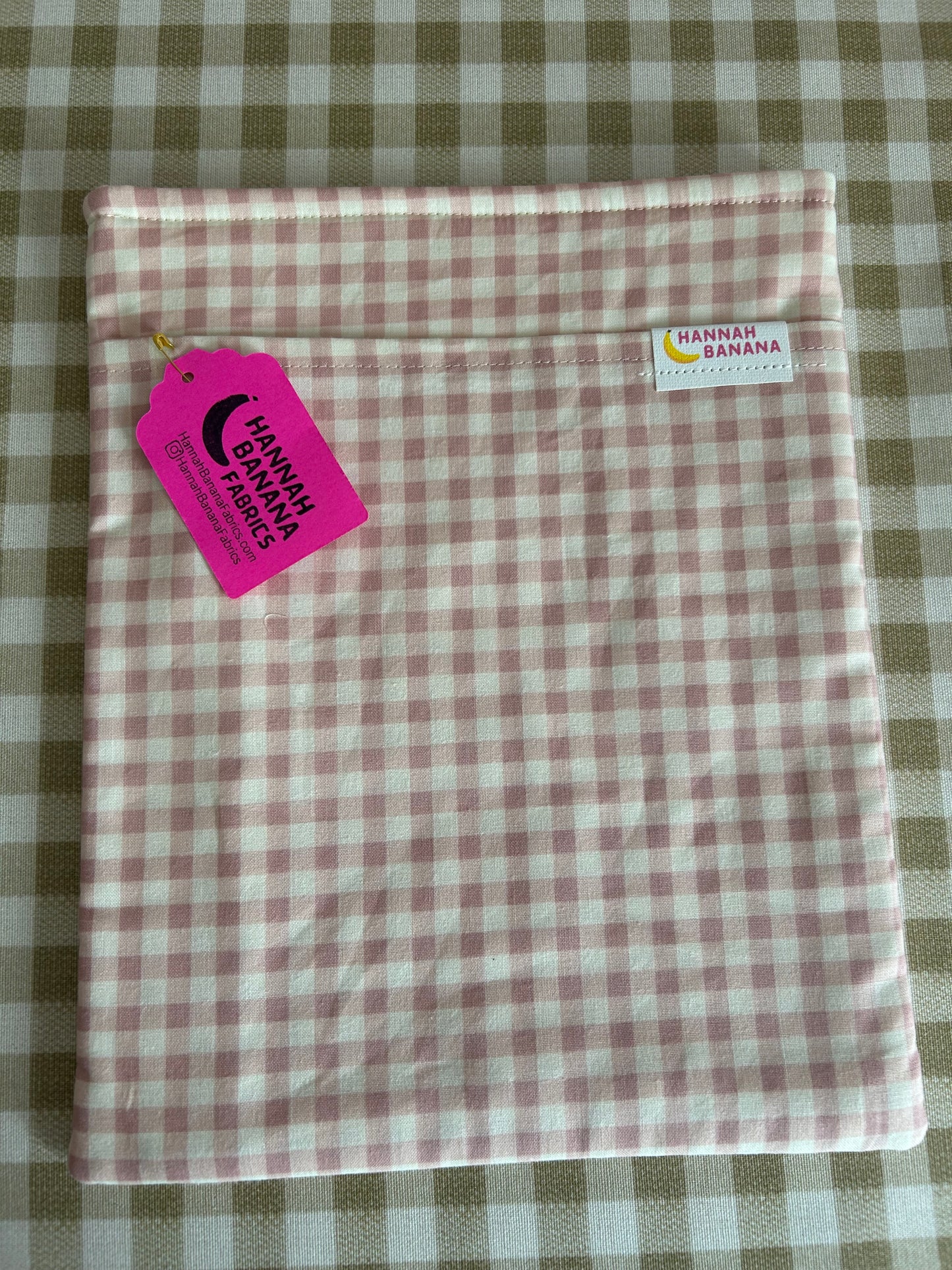 Medium Book Sleeve - Rose Gingham
