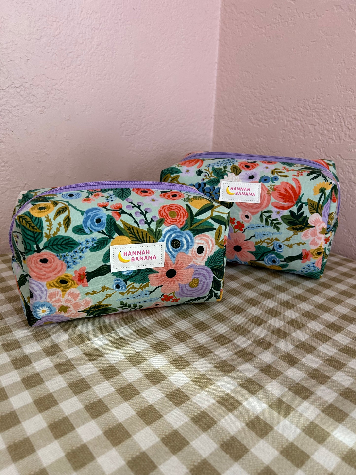 Jumbo Boxy Pouch - Mint Floral