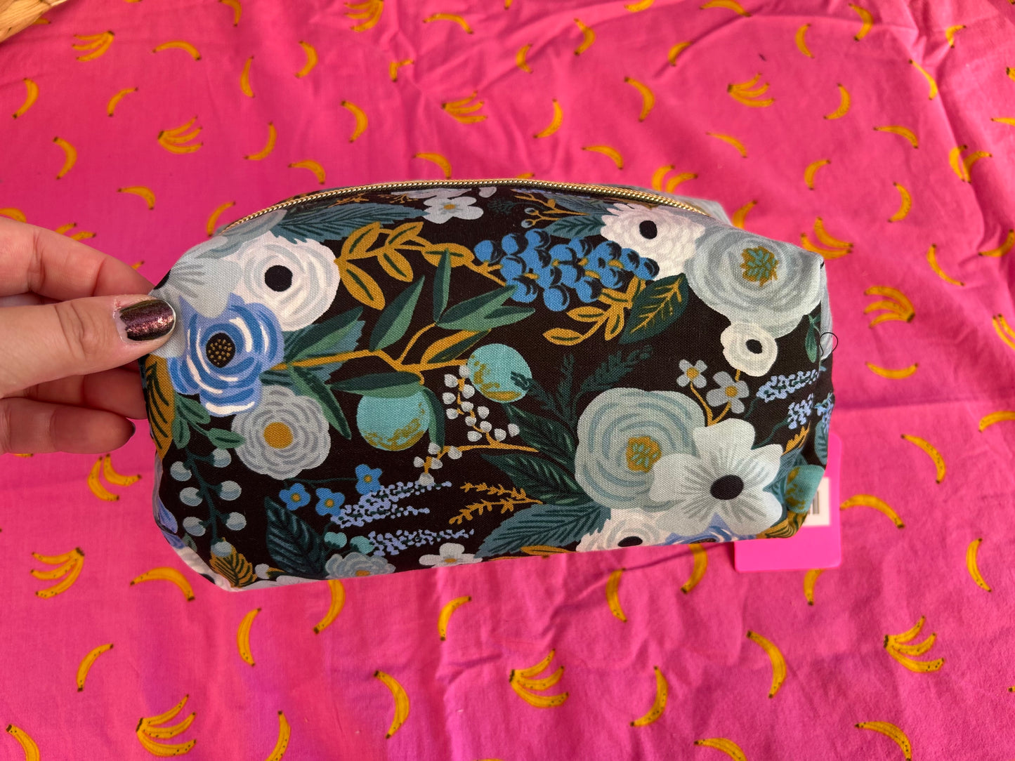 Boxy Pouch - Black Floral