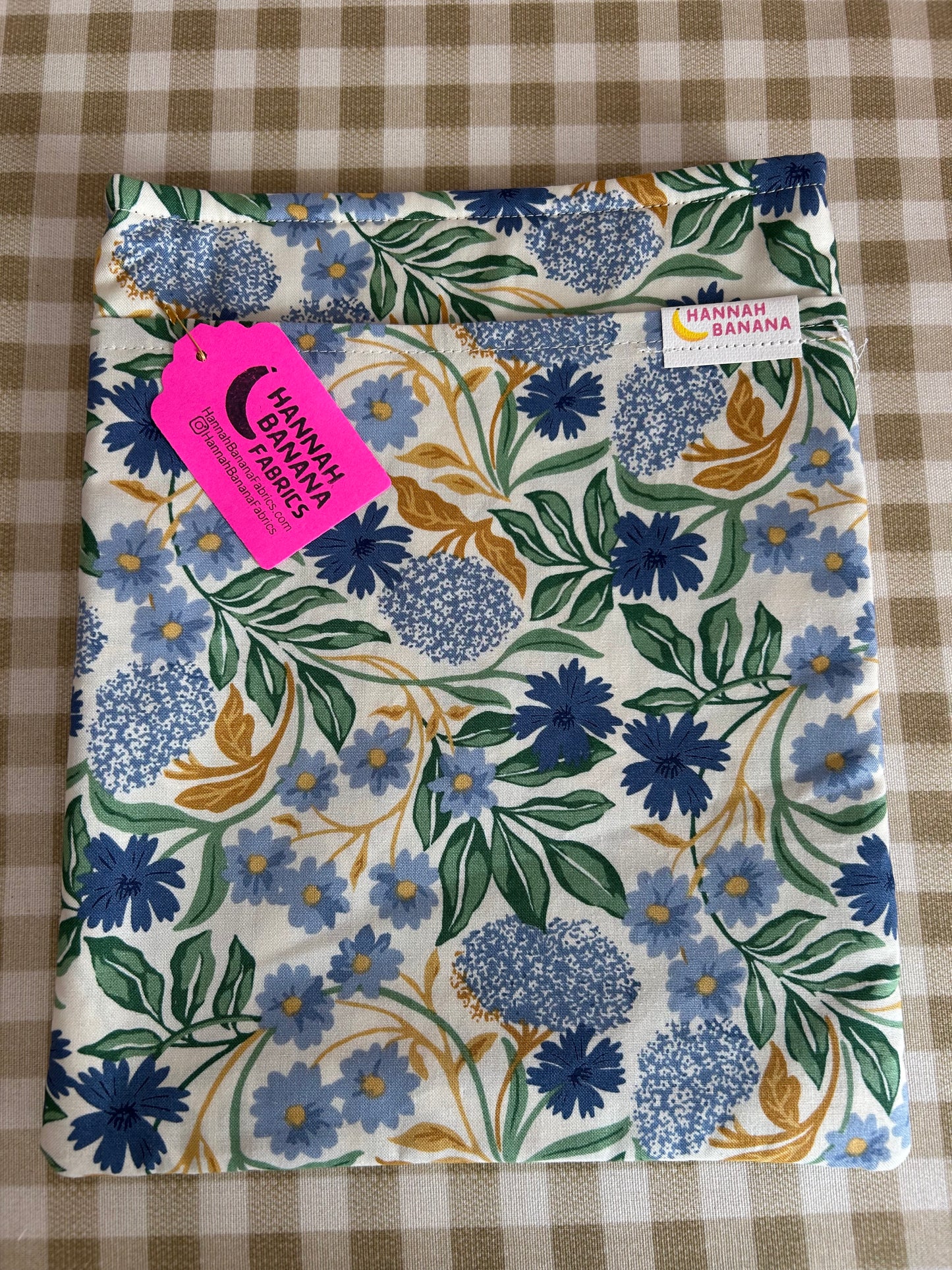 XL Book Sleeve - Cornflower Blue Floral