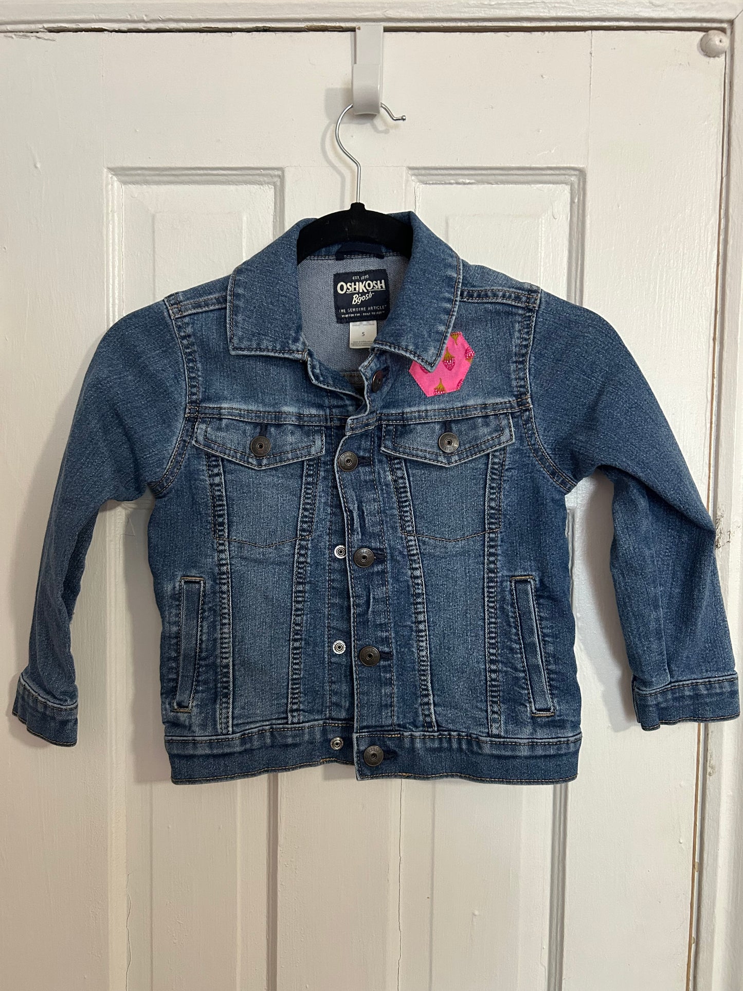 Denim Jacket - Pink Hexagons