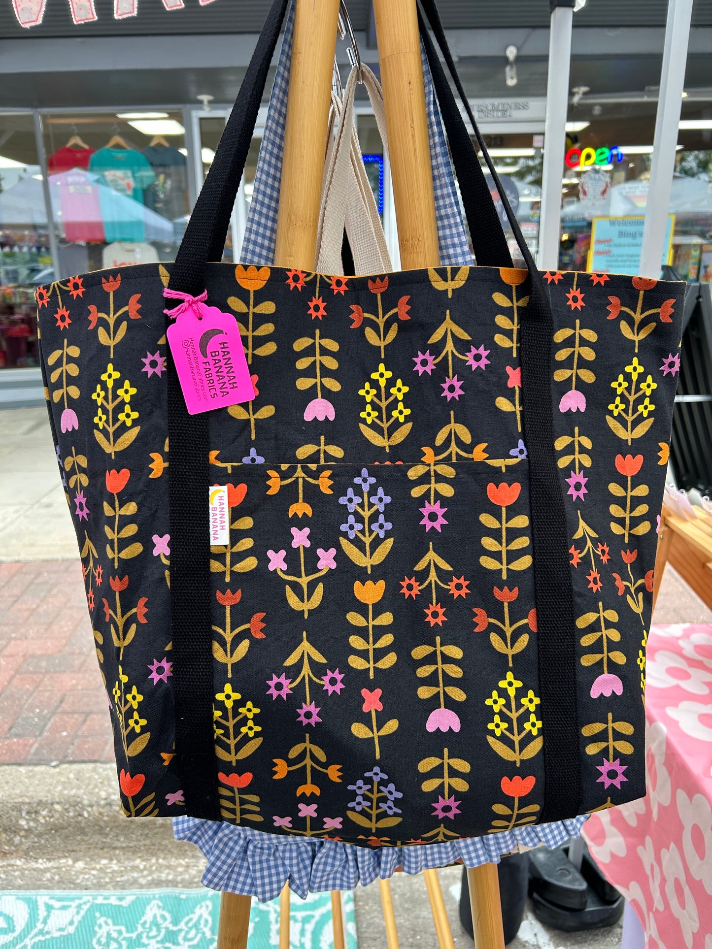 Tote Bag - Black Floral