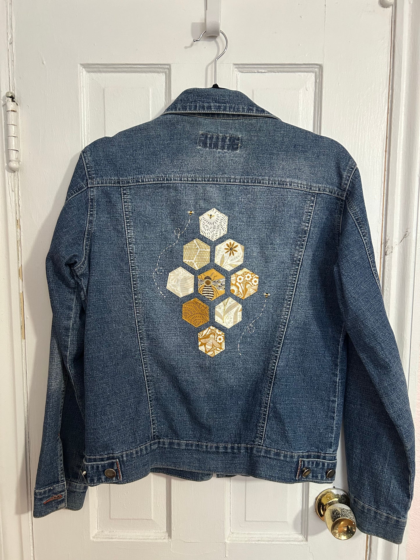 Denim Jacket - Bee Hexagons
