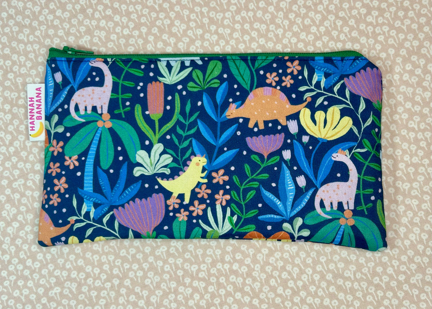Mini Pouch - Navy Dinosaurs