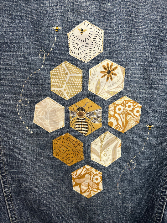 Denim Jacket - Bee Hexagons