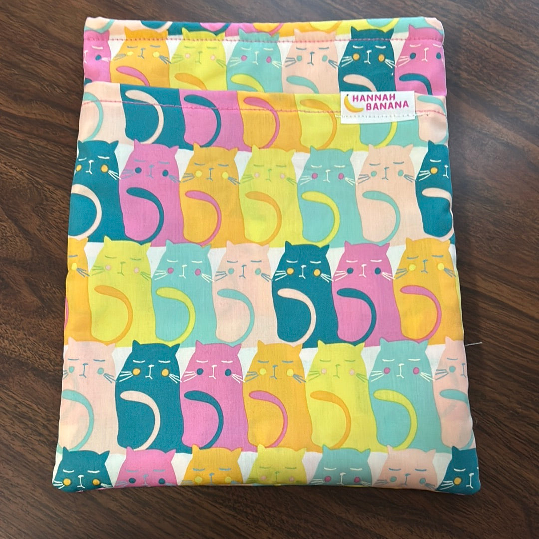 Padded Fabric Book Sleeve - Large - Oh Meow!