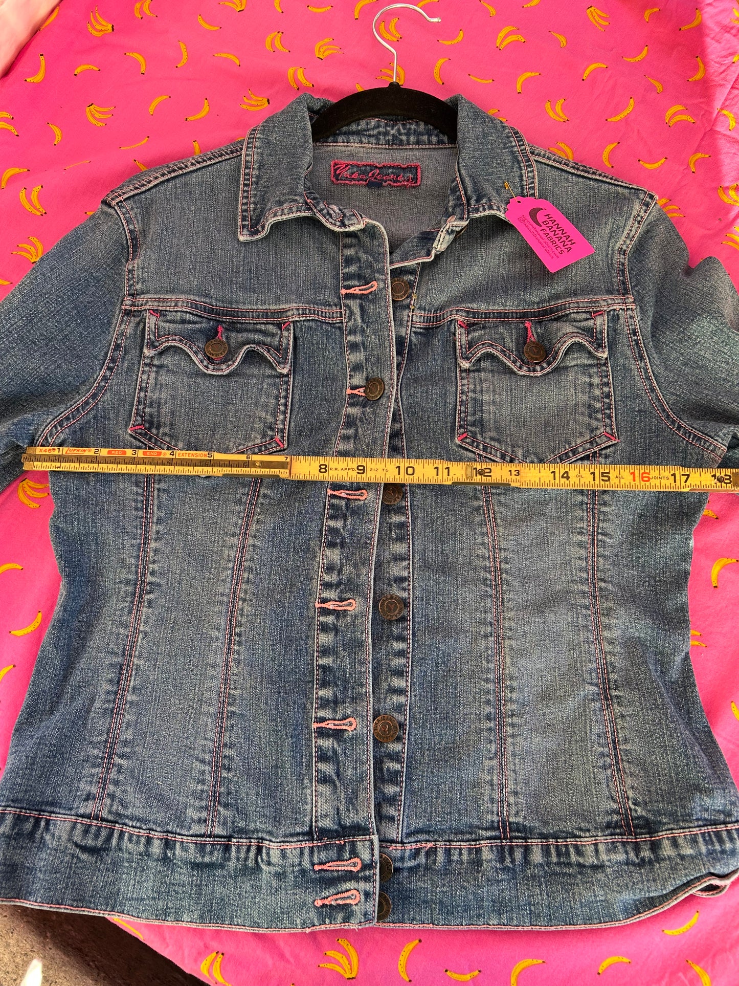 Denim Jacket - Orange Patchwork Back