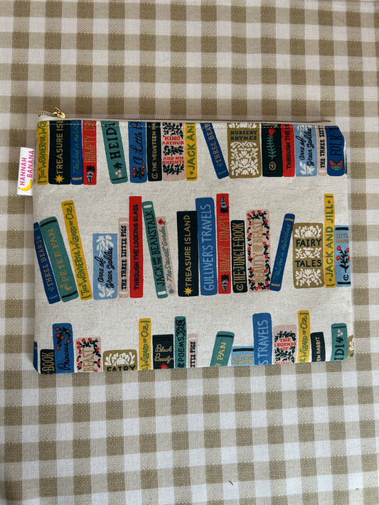 Canvas Flat Pouch - Natural Bookshelf