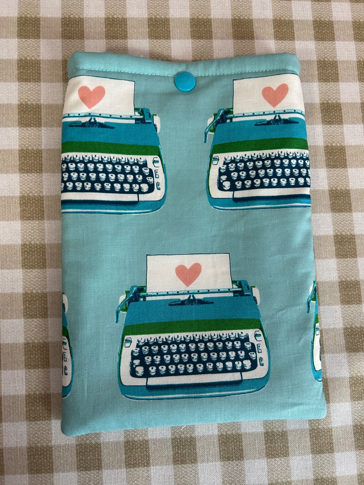 Snap Kindle Case - Aqua Typewriter