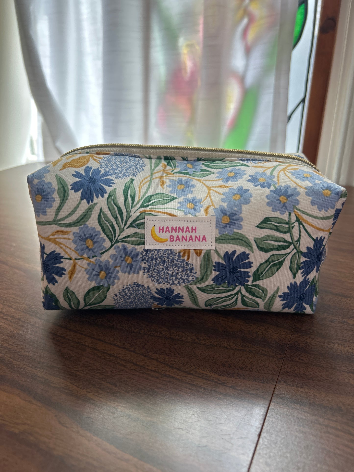 Boxy Pouch - Cornflower Blue Floral