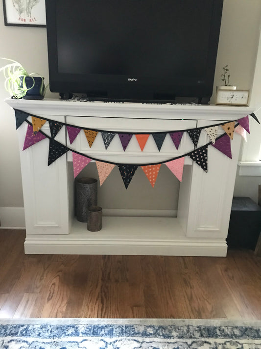 Halloween Bunting - Small Purple & Orange