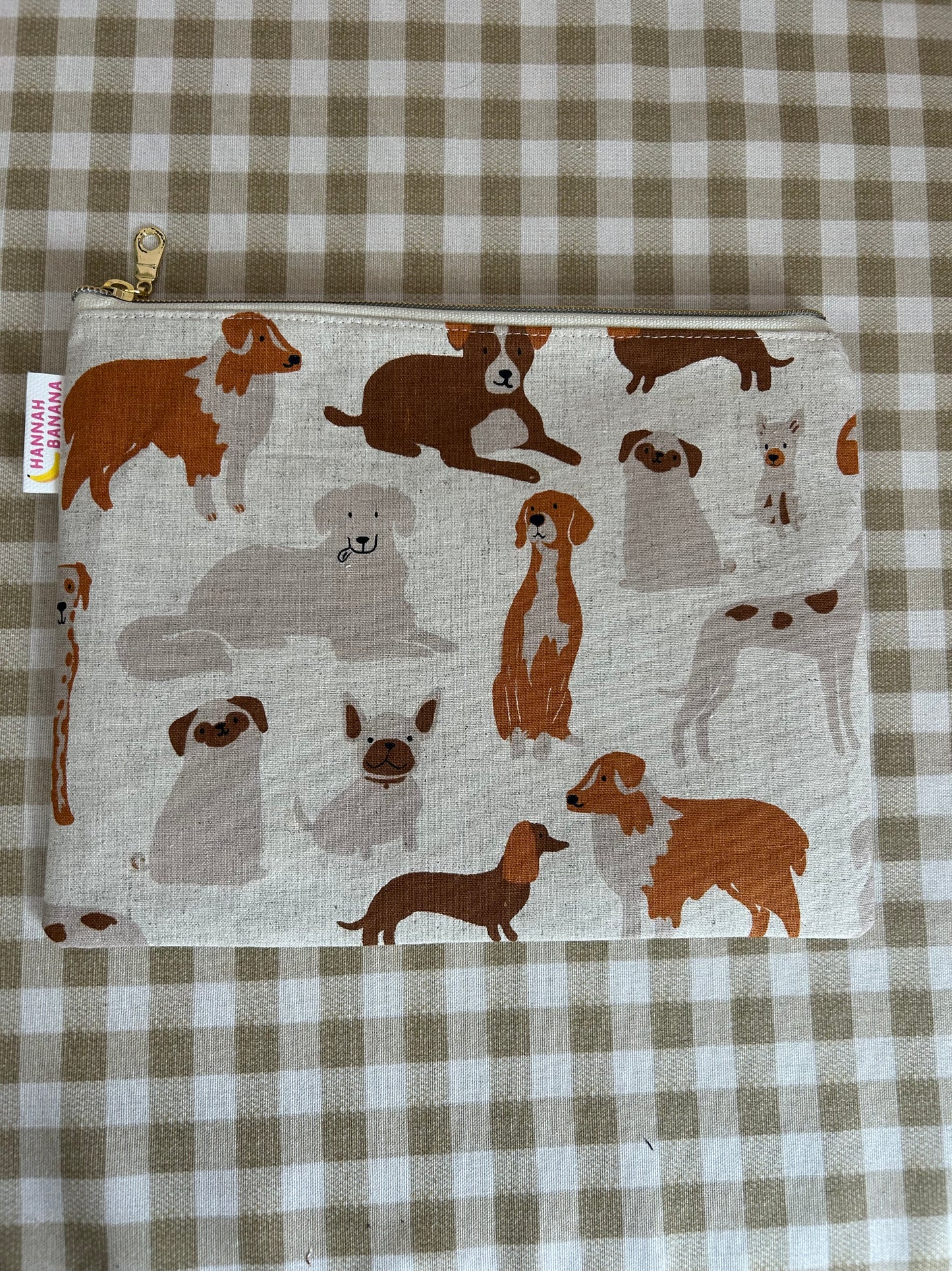Canvas Flat Pouch - Dogs