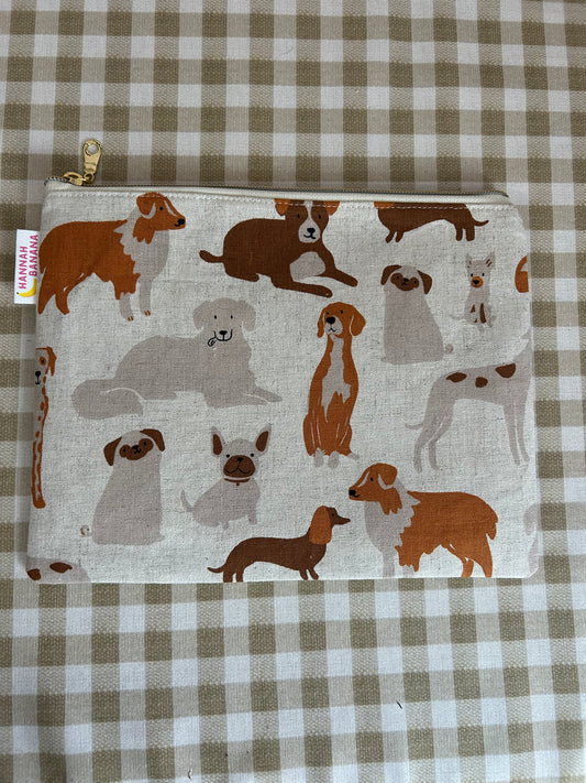 Canvas Flat Pouch - Dogs