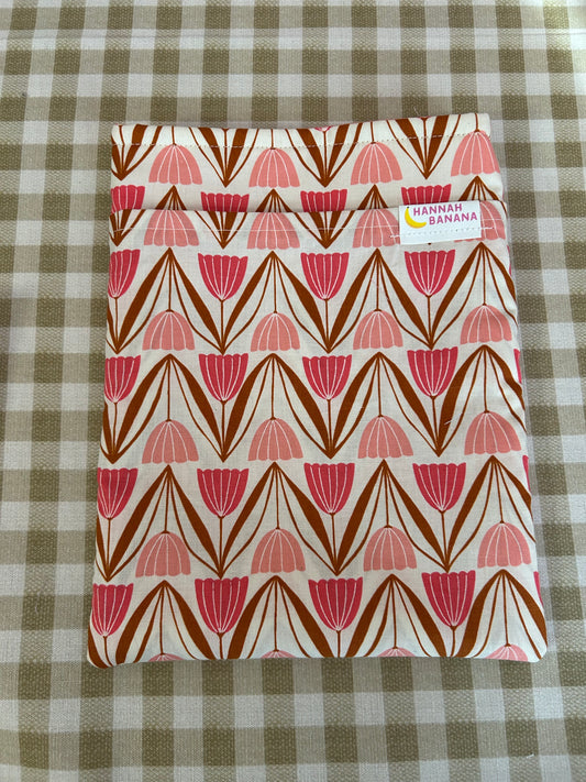 Large Book Sleeve - Pink Tulip