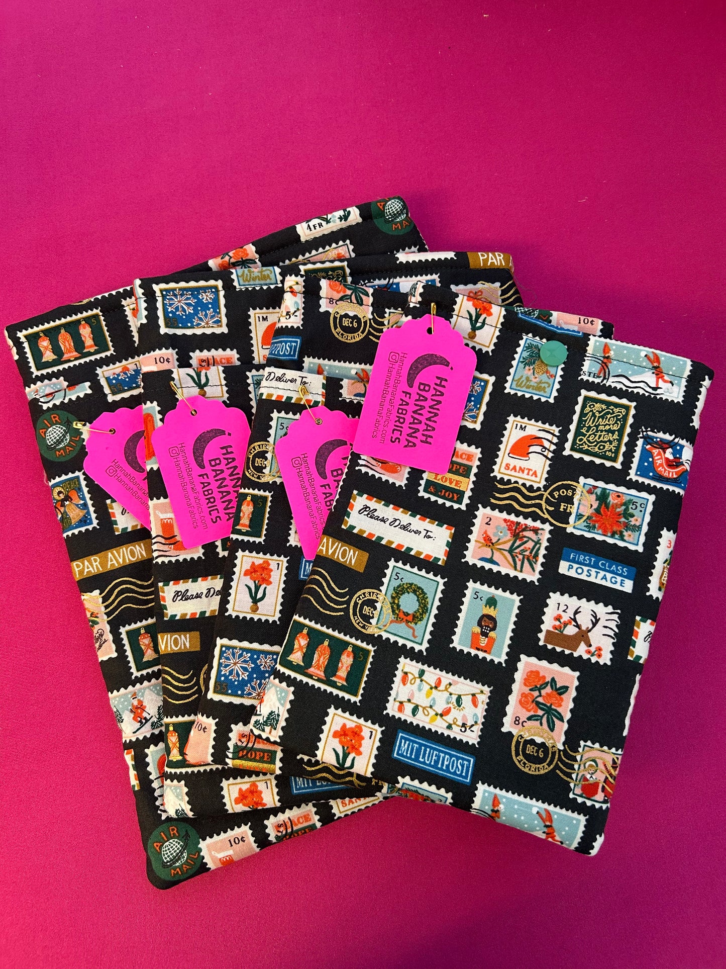 XL Book Sleeve - Christmas Stamps