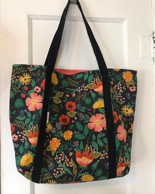 Tote Bag - Rifle Paper Co Black Floral