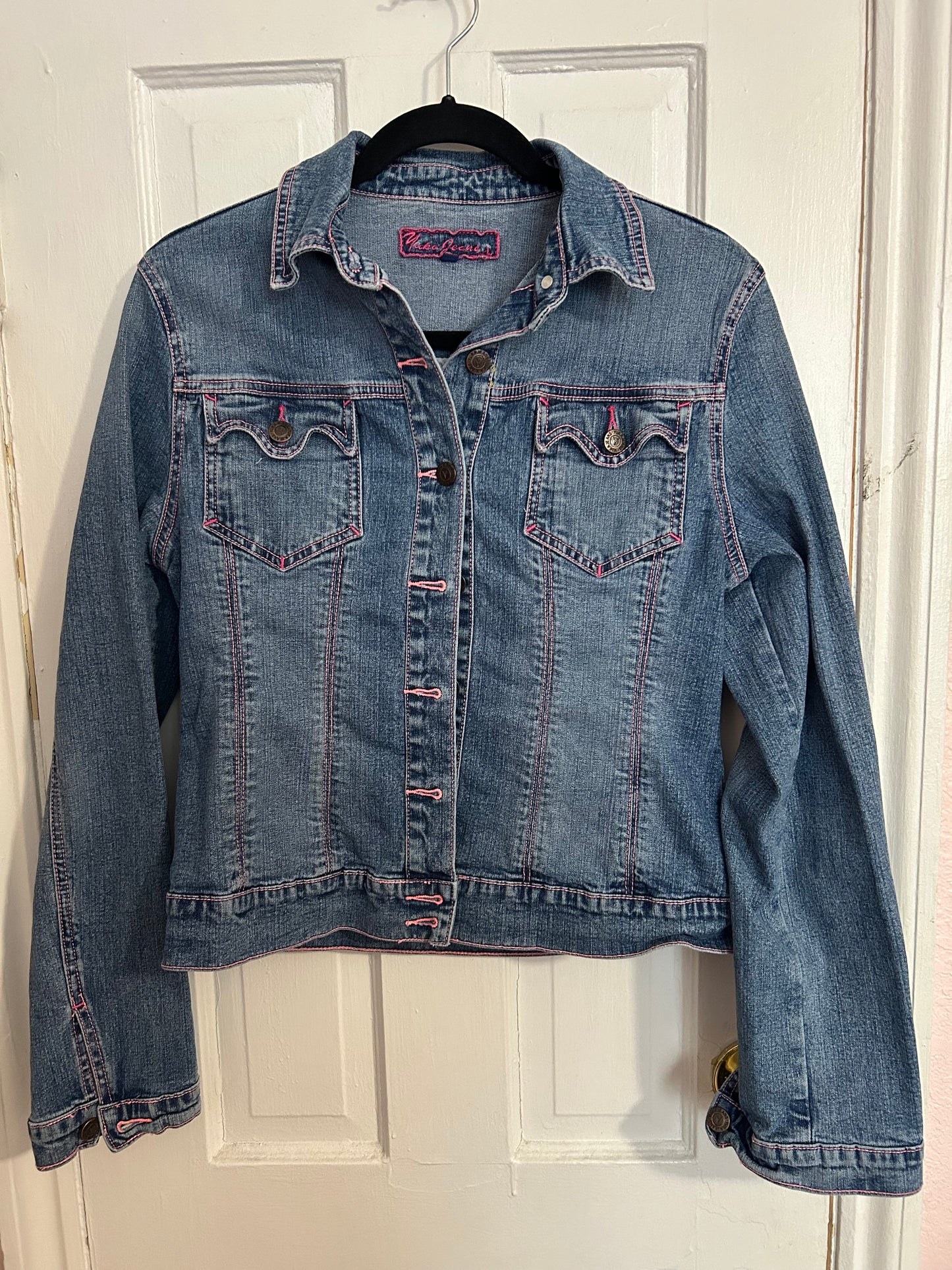 Denim Jacket - Orange Patchwork Back