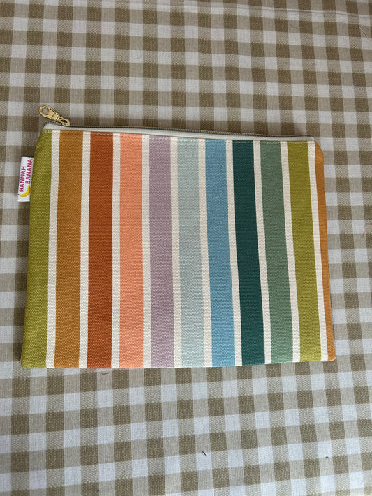 Canvas Flat Pouch - Stripe