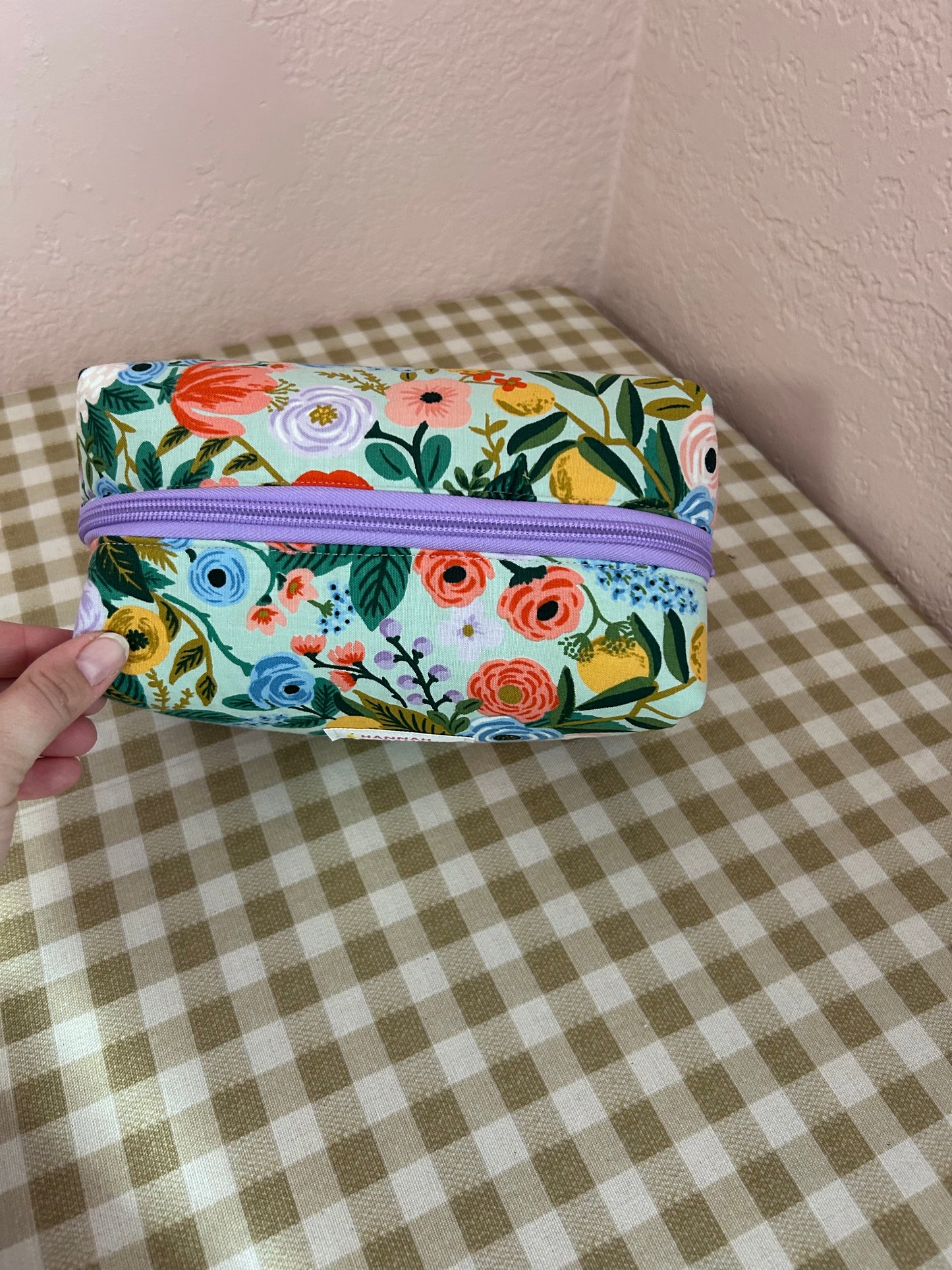 Boxy Pouch - Mint Floral