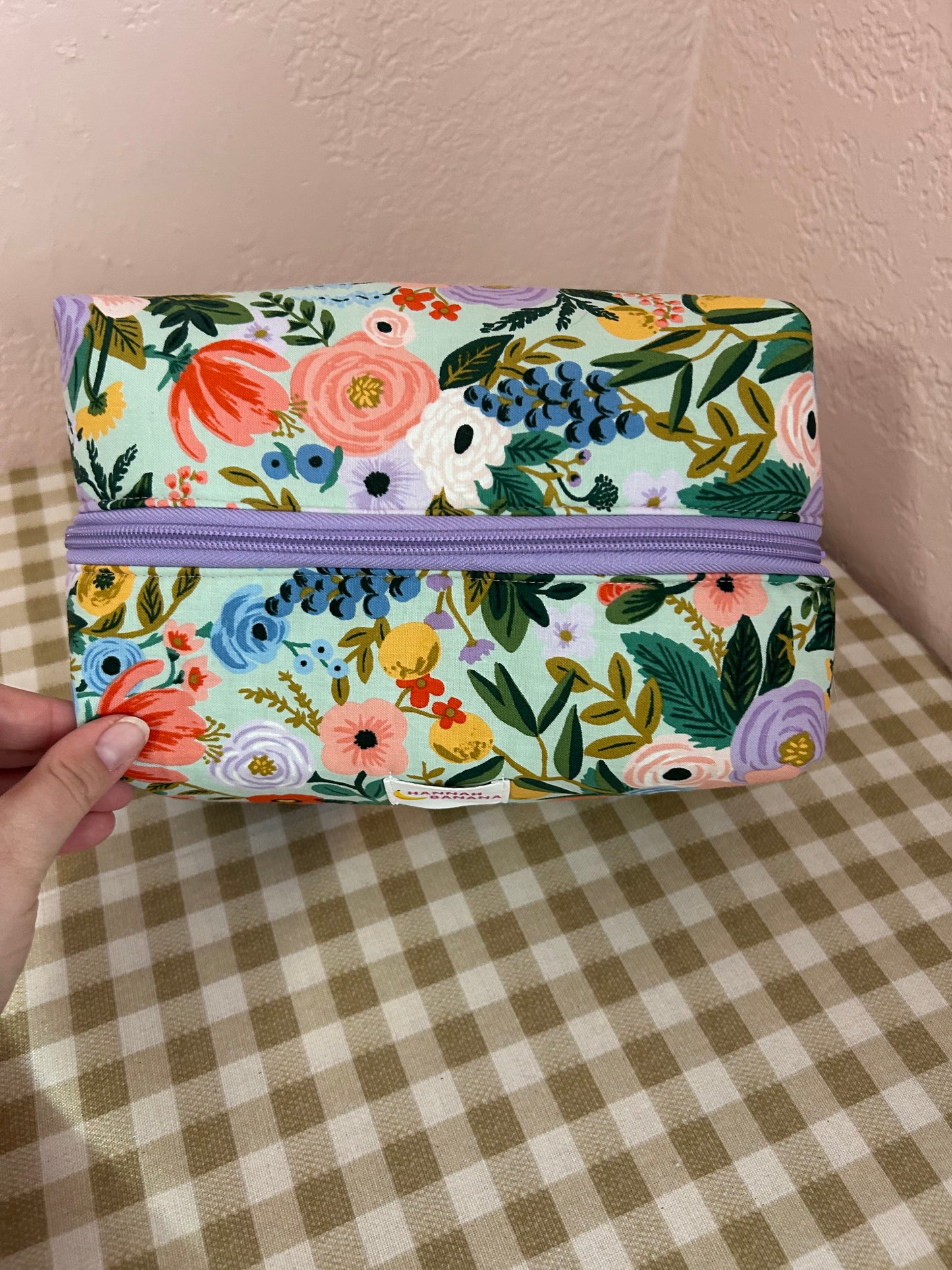 Jumbo Boxy Pouch - Mint Floral