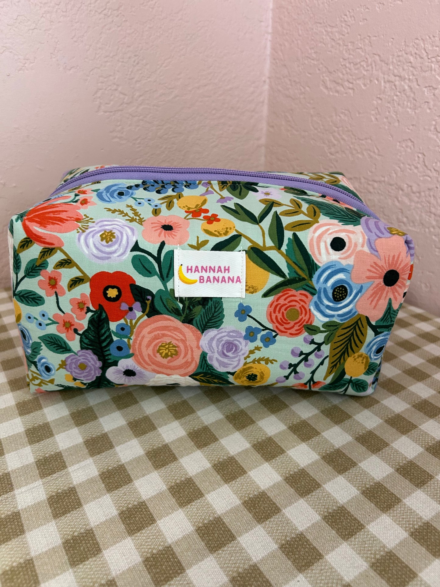 Jumbo Boxy Pouch - Mint Floral