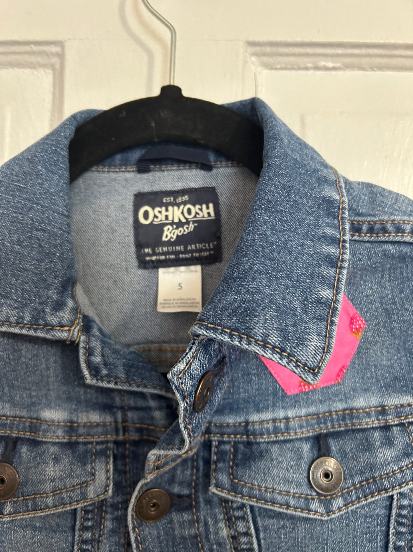 Denim Jacket - Pink Hexagons