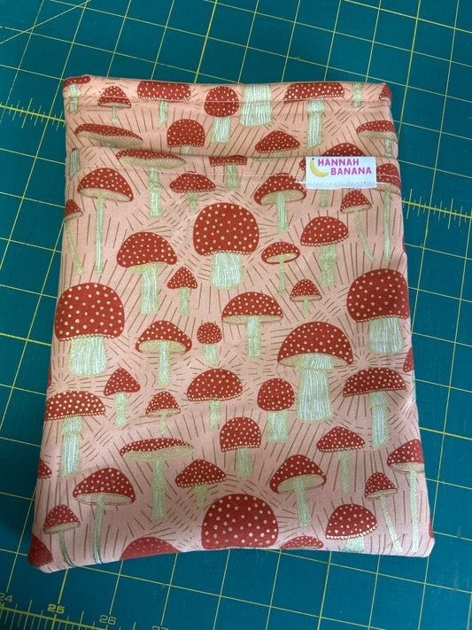 Book Sleeve - Large - Peach Mushrooms