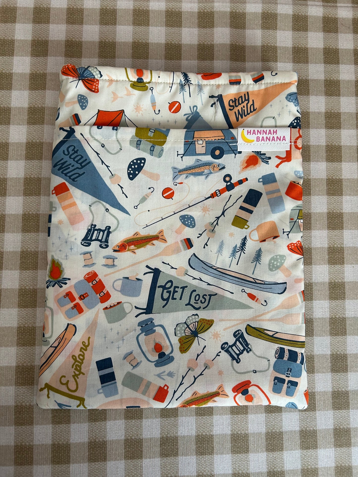 Large Book Sleeve - Happy Camper