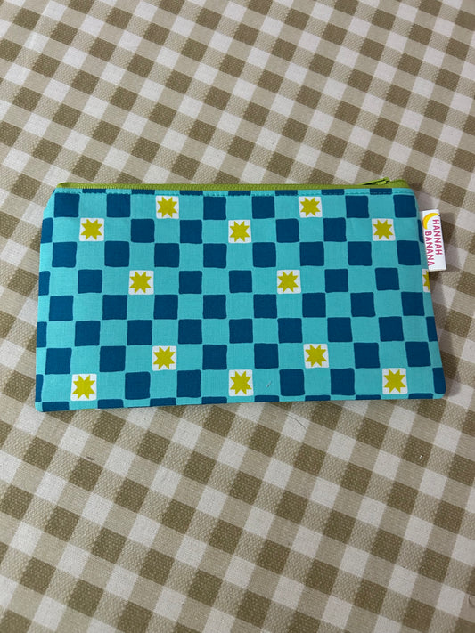 Mini Pouch - Aqua Star Block