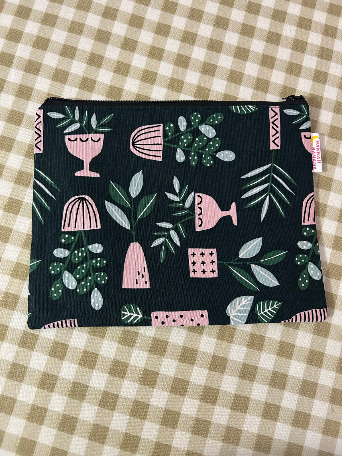Canvas Flat Pouch - Houseplants
