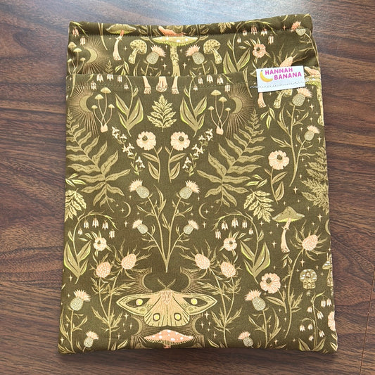 Padded Fabric Book Sleeve - Oversized - Mushroom