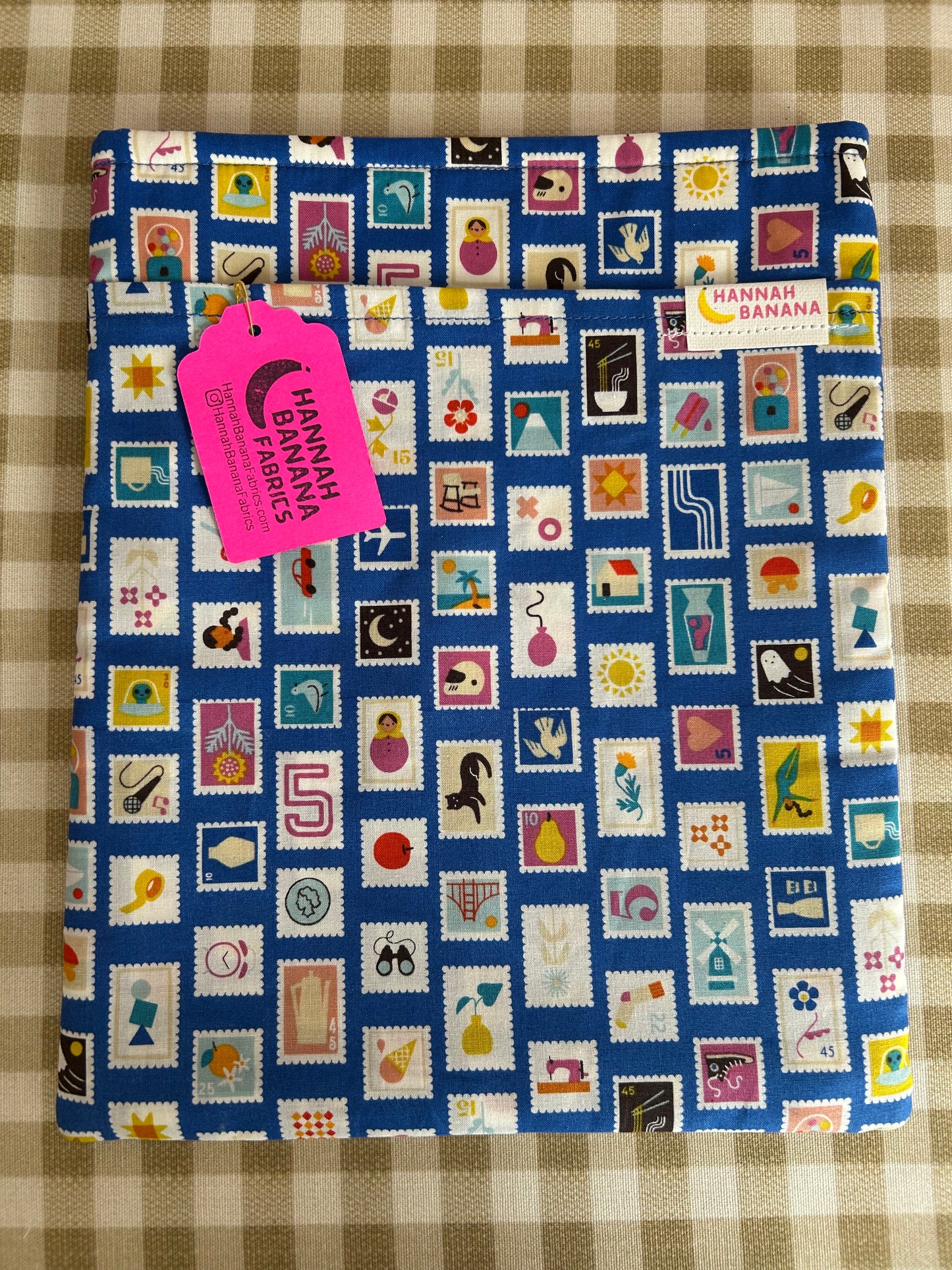 Large Book Sleeve - Blue Stamps