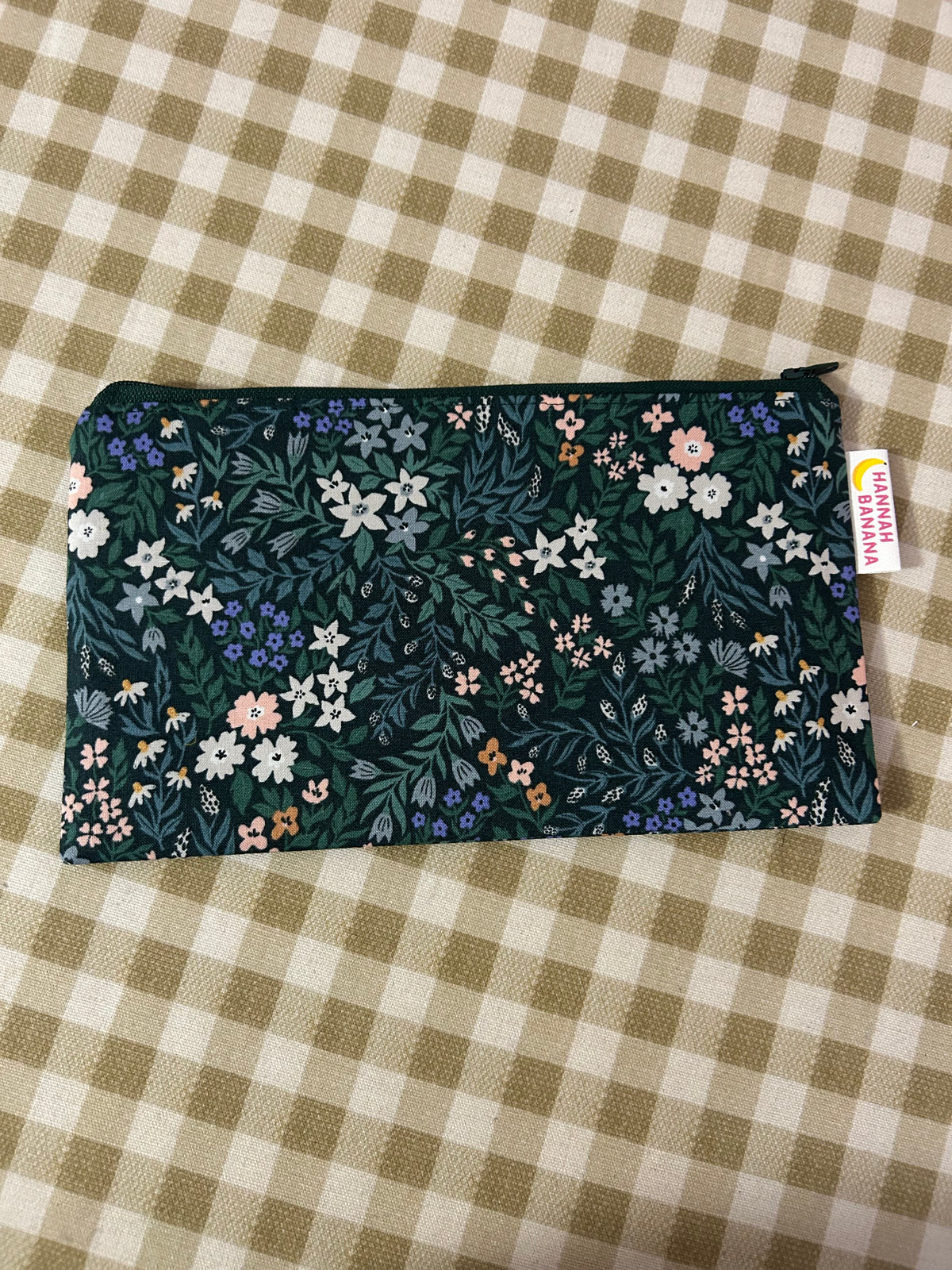 Mini Pouch - Dark Green Floral