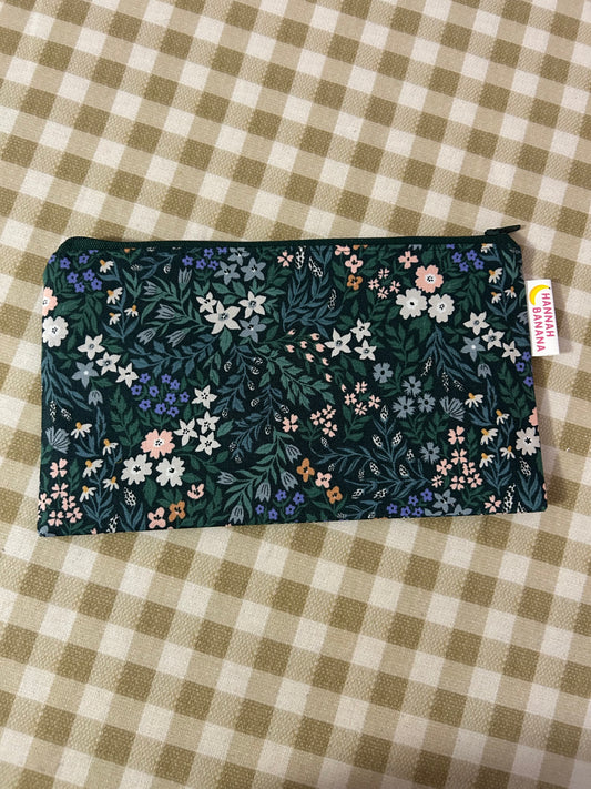Mini Pouch - Dark Green Floral