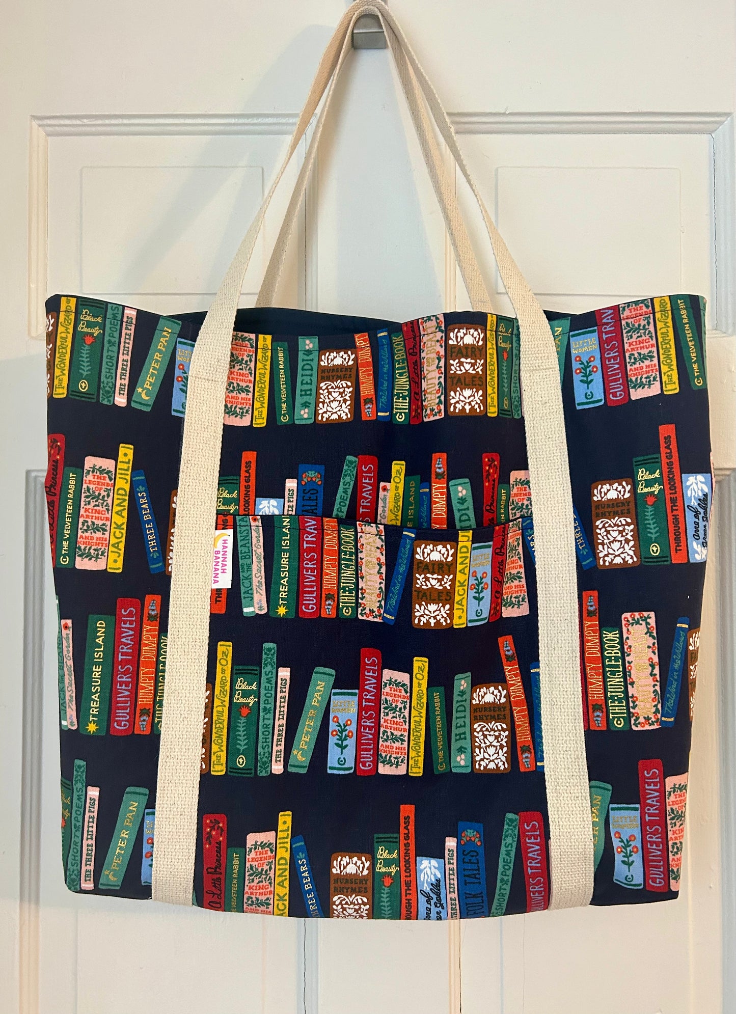 Tote Bag - Rifle Paper Co. Navy Bookshelf