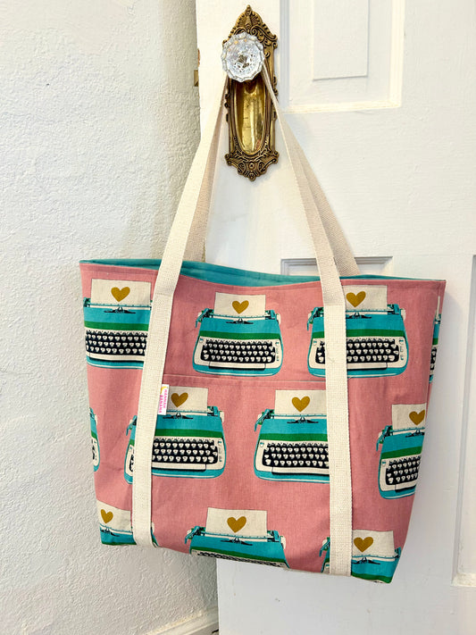 Tote Bag - Pink Typewriter