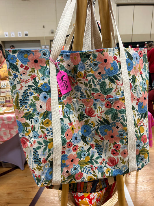 Tote Bag -Blue Rifle Paper Co. Floral