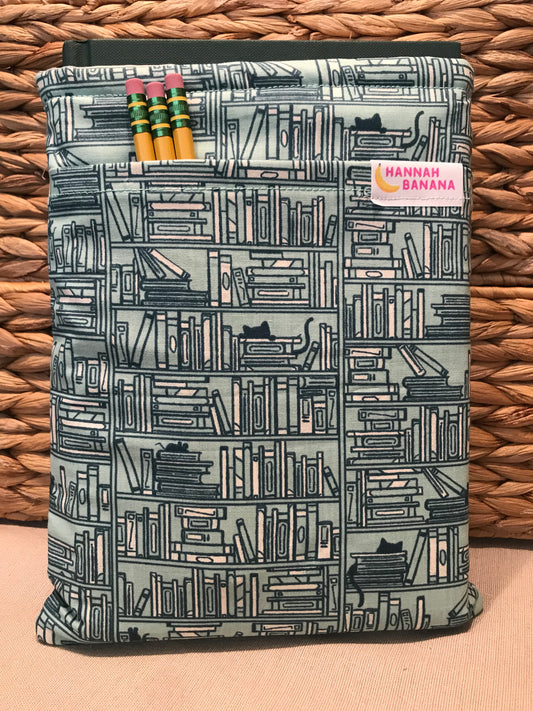 Large Book Sleeve - Aqua Library