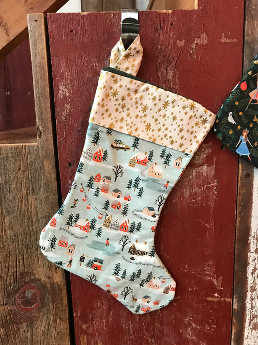 Christmas Stocking - Rifle Paper Co. Blue Village