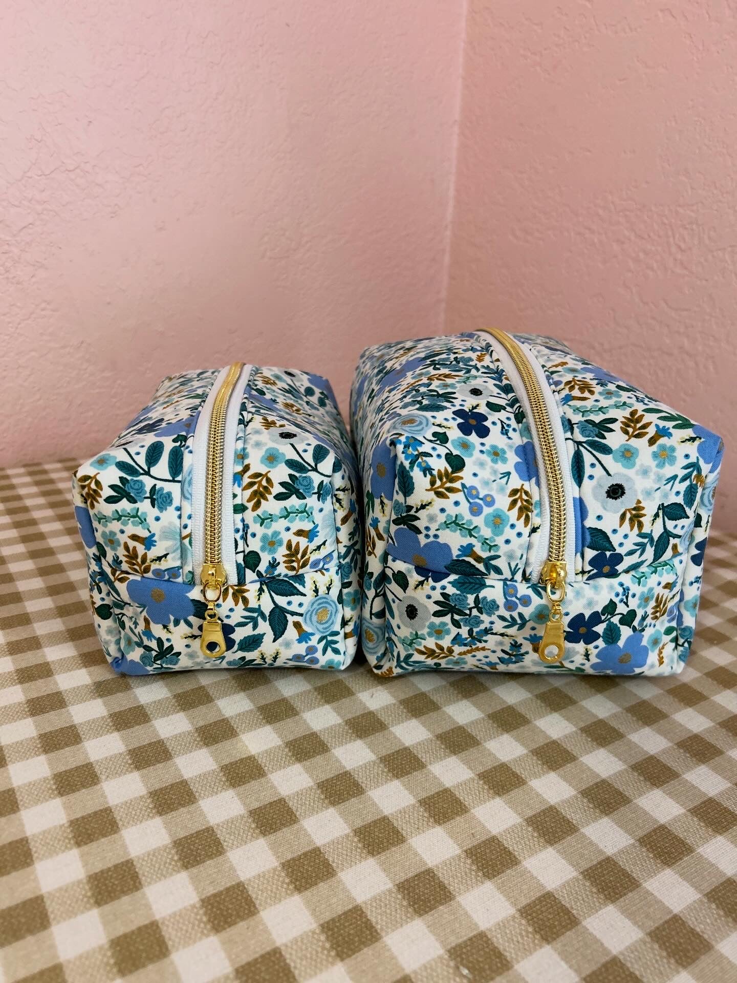 Boxy Pouch - Light Blue Floral