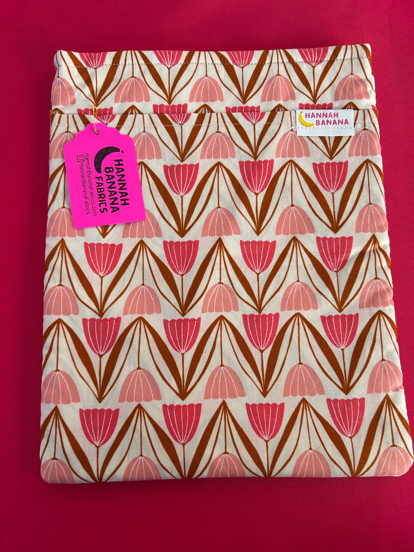 XL Book Sleeve - Pink Tulip