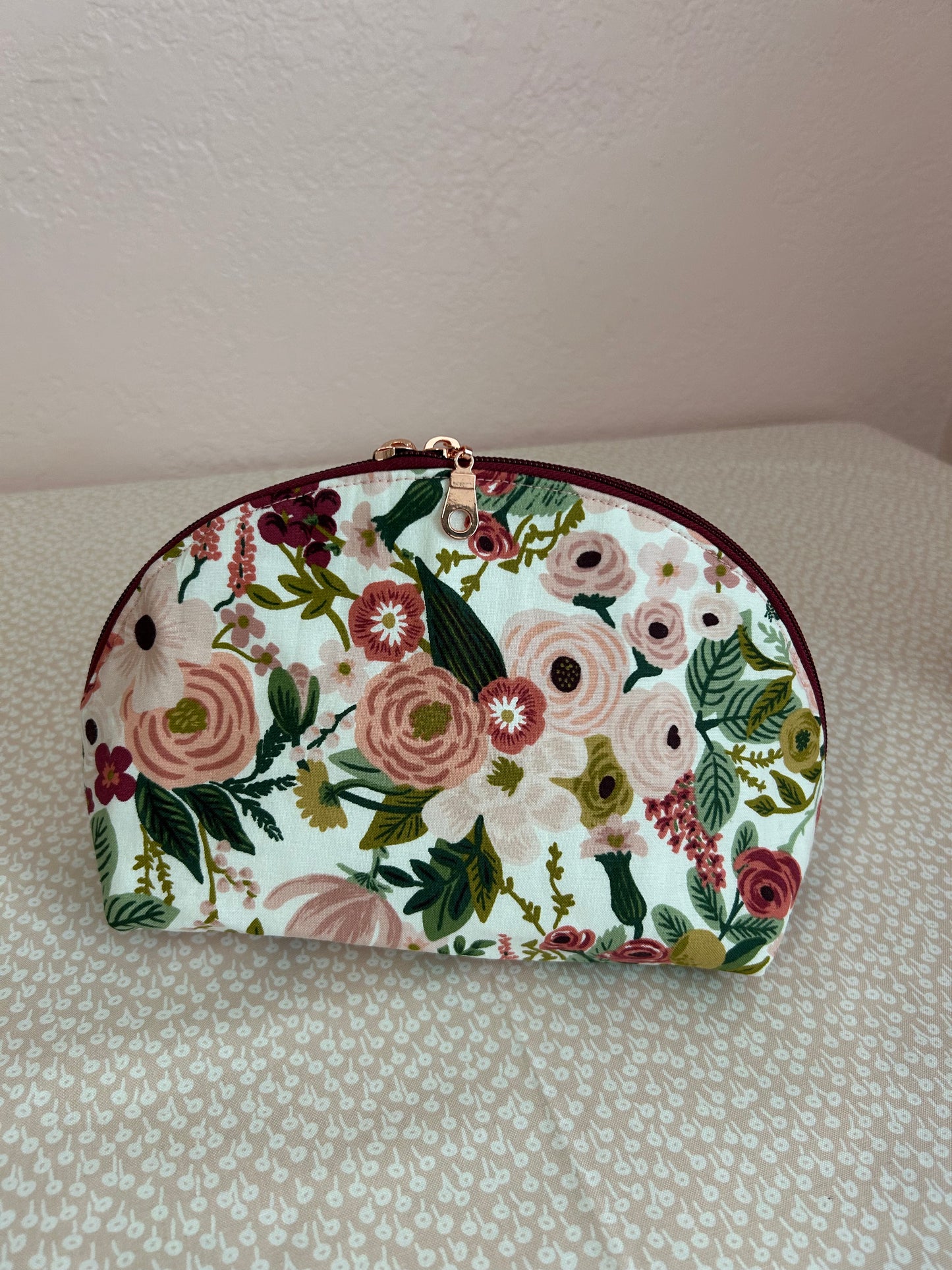 Clamshell Pouch - Rifle Paper Co. Pink Floral